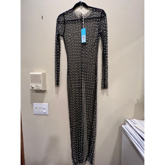 Beach Bunny Dresses New Size M Beach Bunny Champagne Nights Mesh Dress In Black Revolve Msrp